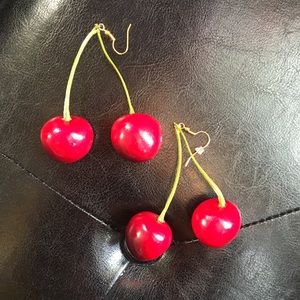 Dangly  Cherry earrings (very realistic)